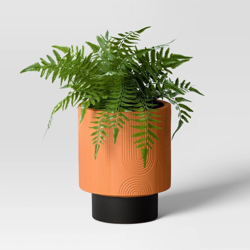 slide 3 of 4, Arches Indoor Outdoor Planter Pot 10.25"x10.25"x12.5" Terracotta Orange - Threshold™, 1 ct