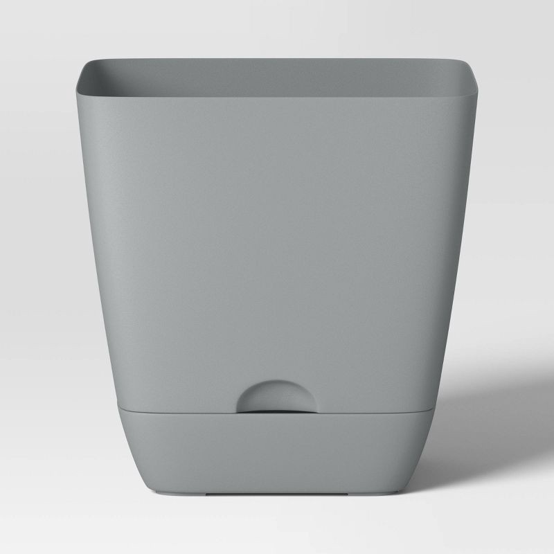 slide 1 of 4, Square Self-Watering Plastic Indoor Outdoor Planter Pot Gray 6"x6" - Room Essentials™, 1 ct