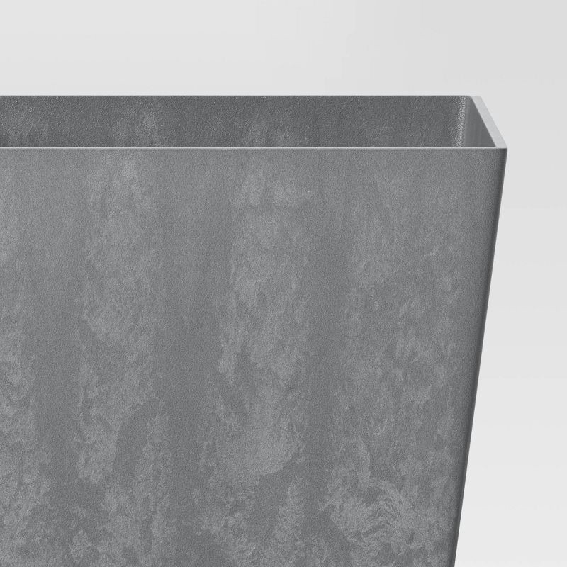 slide 4 of 5, Square Composite Indoor Outdoor Planter Pot 12"x12"x14" Charcoal Gray - Threshold™, 1 ct