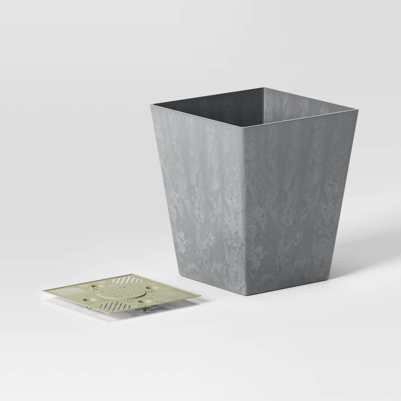slide 5 of 5, Square Composite Indoor Outdoor Planter Pot 12"x12"x14" Charcoal Gray - Threshold™, 1 ct