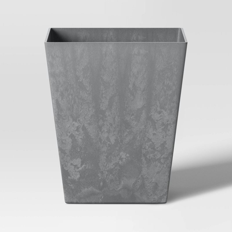 slide 1 of 5, Square Composite Indoor Outdoor Planter Pot 12"x12"x14" Charcoal Gray - Threshold™, 1 ct