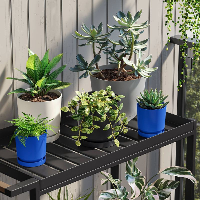 slide 2 of 4, Recycled Resin Indoor Outdoor Planter Pot Black 6"x6"x6" - Room Essentials™, 1 ct