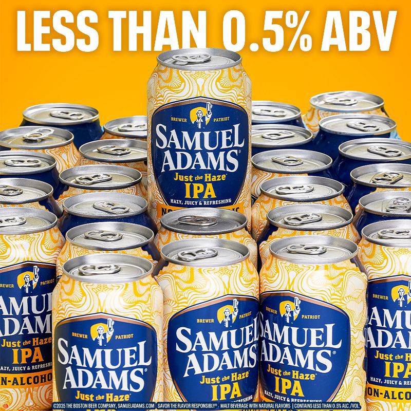 slide 5 of 11, Samuel Adams Sam Adams Just the Haze Non-Alcoholic IPA Beer - 6pk/12 fl oz Cans, 6 ct; 12 fl oz