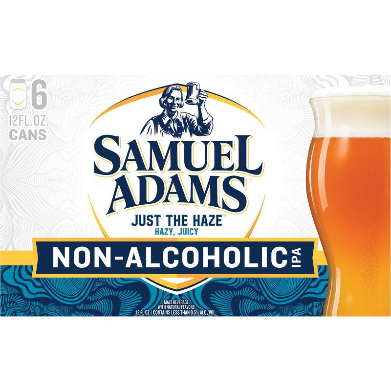 slide 7 of 11, Samuel Adams Sam Adams Just the Haze Non-Alcoholic IPA Beer - 6pk/12 fl oz Cans, 6 ct; 12 fl oz