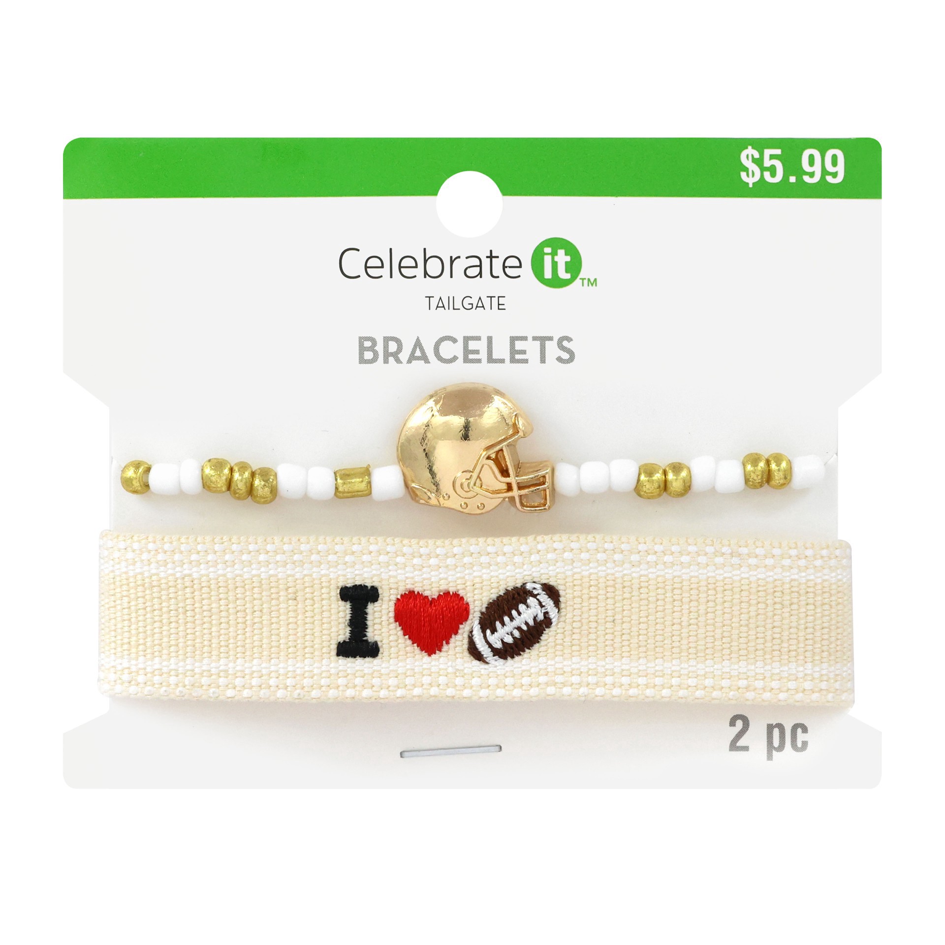slide 3 of 3, I Love Football Bracelet Set By Celebrate It, 1 ct