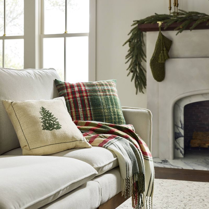 slide 2 of 3, Hearth & Hand with Magnolia Christmas Plaid Woven Throw Blanket - Hearth & Hand™ with Magnolia, 1 ct