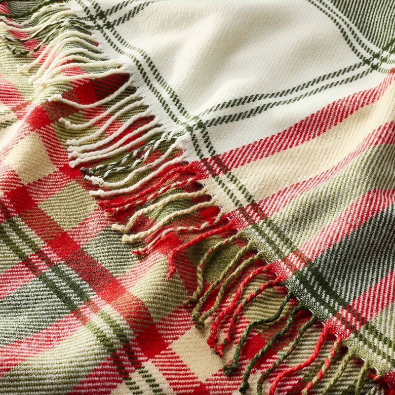 slide 3 of 3, Hearth & Hand with Magnolia Christmas Plaid Woven Throw Blanket - Hearth & Hand™ with Magnolia, 1 ct