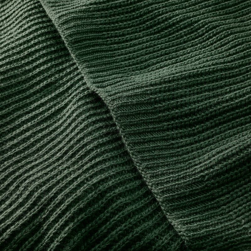 slide 3 of 3, Hearth & Hand with Magnolia Chunky Sweater Knit Throw Blanket Dark Green - Hearth & Hand™ with Magnolia, 1 ct