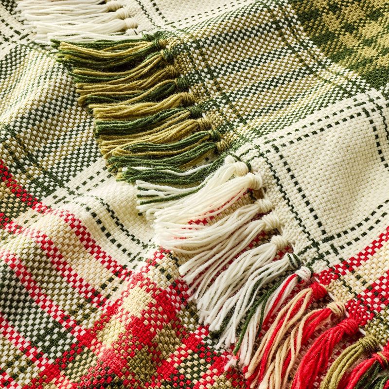 slide 3 of 3, Hearth & Hand with Magnolia Chunky Christmas Plaid Woven Throw Blanket - Hearth & Hand™ with Magnolia, 1 ct