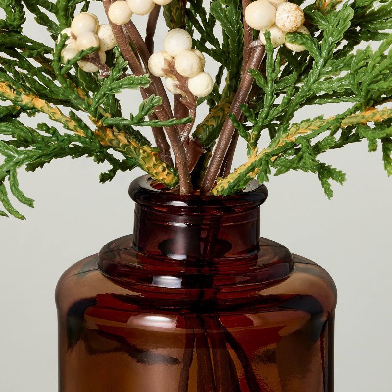 slide 3 of 3, Hearth & Hand with Magnolia 9.5" Faux Cedar and Snowberry Christmas Arrangement - Hearth & Hand™ with Magnolia, 1 ct