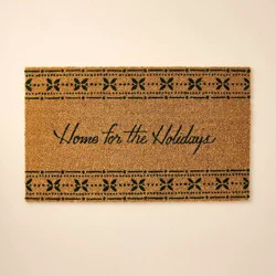 Hearth & Hand with Magnolia 18"x30" Home for the Holidays Fair Isle Coir Doormat Tan/Green - Hearth & Hand™ with Magnolia