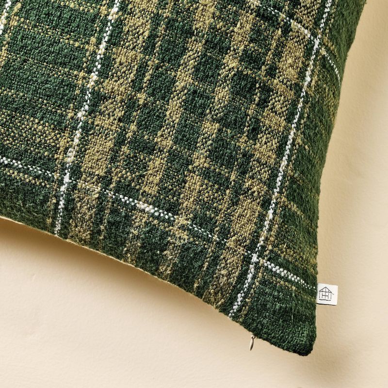 slide 4 of 4, Hearth & Hand with Magnolia 18"x18" Christmas Plaid Woven Square Throw Pillow - Hearth & Hand™ with Magnolia, 1 ct