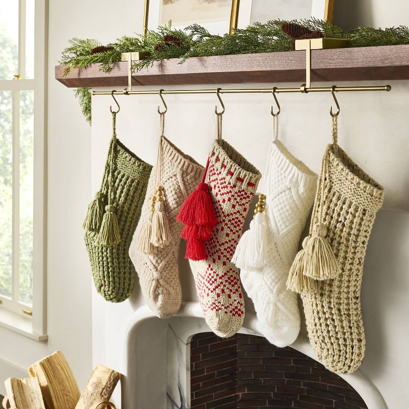 slide 2 of 3, Hearth & Hand with Magnolia Confetti Fleck Waffle Knit Christmas Stocking Oatmeal - Hearth & Hand™ with Magnolia, 1 ct