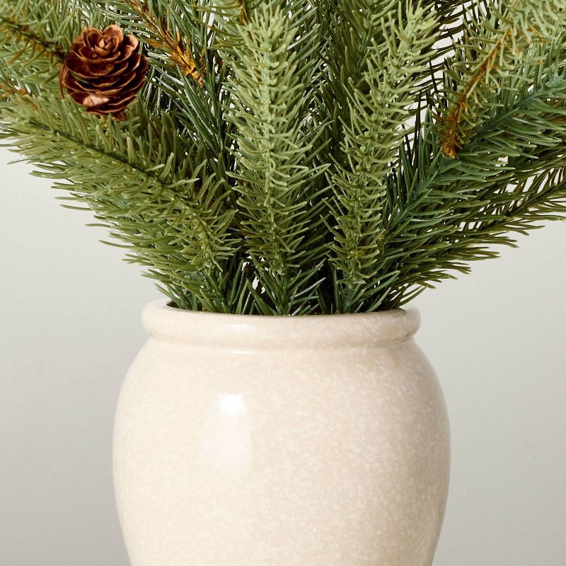 slide 3 of 3, Hearth & Hand with Magnolia 16" Faux Spruce Christmas Arrangement - Hearth & Hand™ with Magnolia, 1 ct