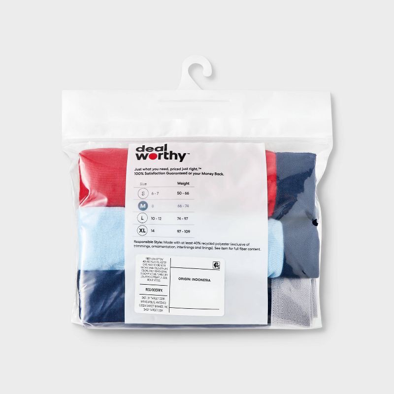 slide 3 of 3, Boys' 3pk Boxer Briefs - Dealworthy™ Red/Blue/Navy Blue S, 3 ct