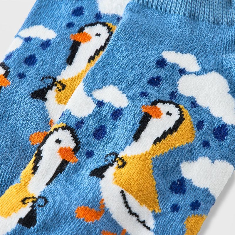 slide 3 of 3, Women's Rainy Ducks Low Cut Socks - Denim Blue 4-10: Fun Animal Icon Pattern, Lightweight Banded Cuff, 1 ct