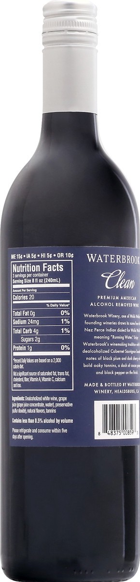 slide 4 of 10, Waterbrook Winery Clean Cabernet Sauvignon 25.4 oz, 25.4 oz