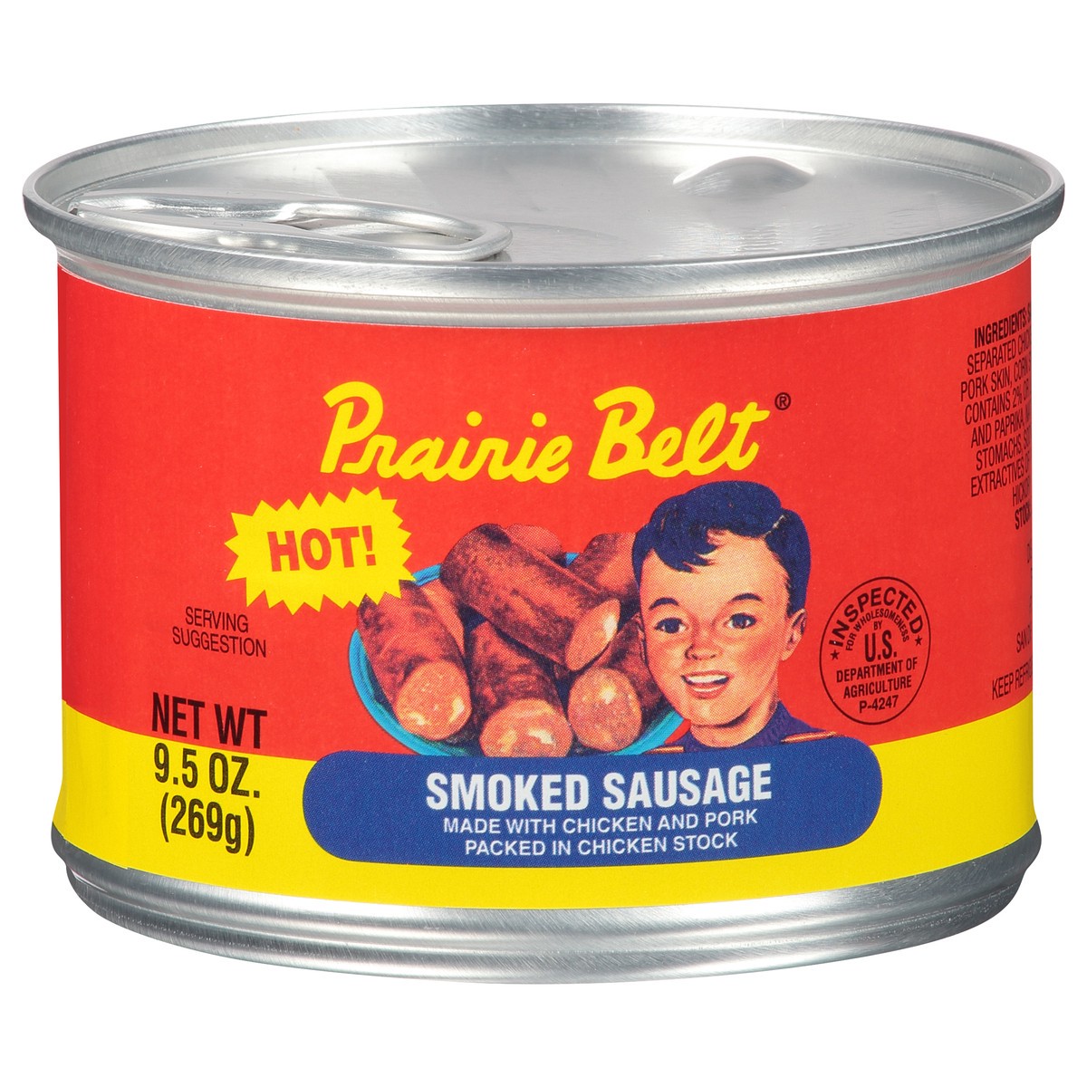 slide 14 of 14, Prairie Belt Hot Smoked Sausage 9.5 oz. Pull-Top Can, 9.5 oz