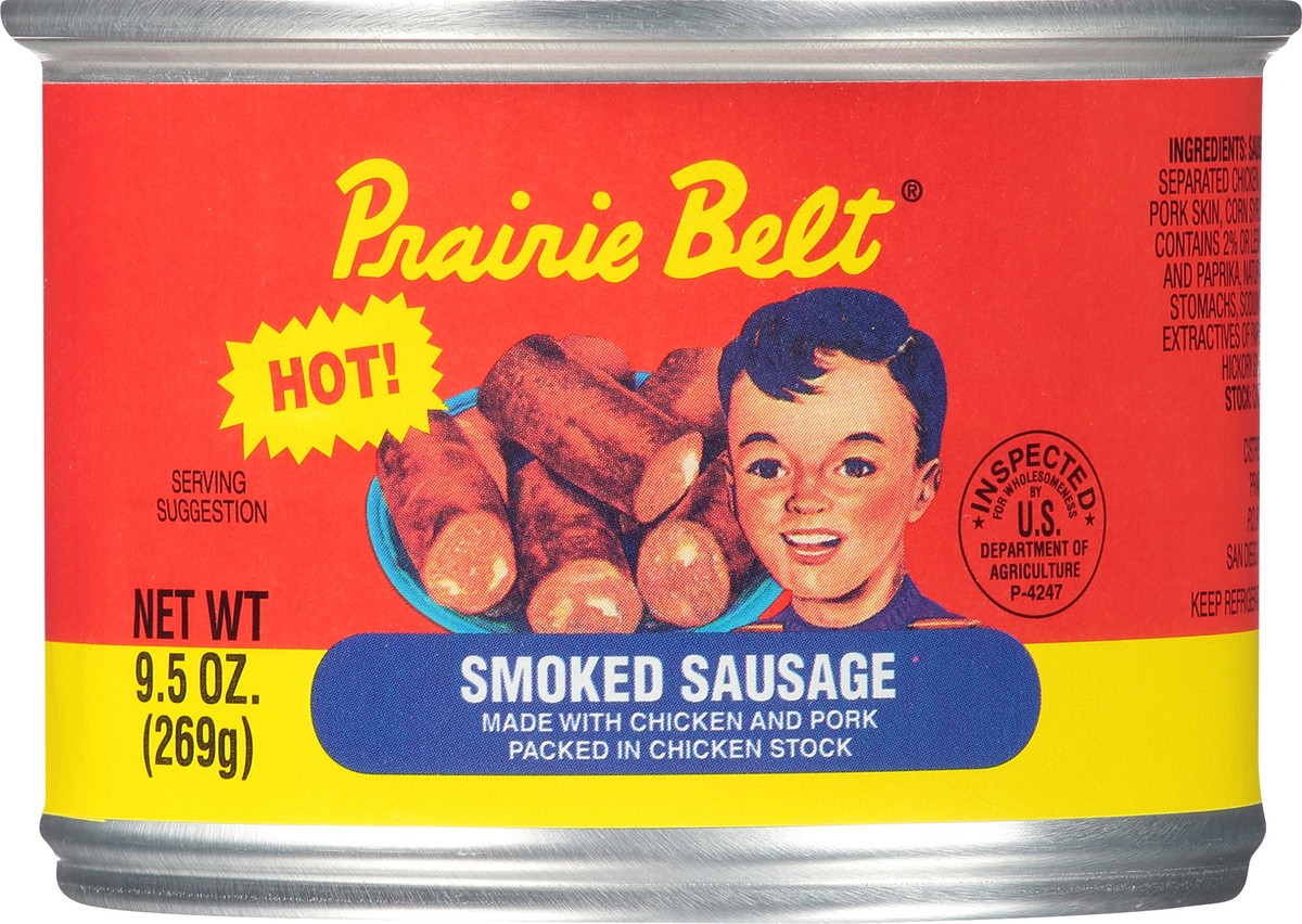 slide 4 of 14, Prairie Belt Hot Smoked Sausage 9.5 oz. Pull-Top Can, 9.5 oz