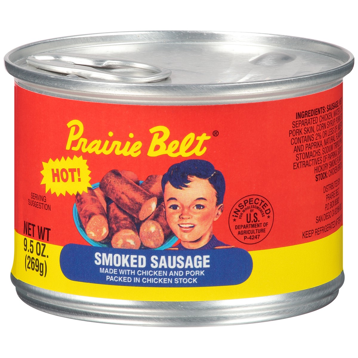 slide 10 of 14, Prairie Belt Hot Smoked Sausage 9.5 oz. Pull-Top Can, 9.5 oz