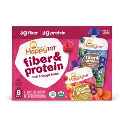 Happy Baby Happy Tot Fiber & Protein Organic Toddler Pouch Variety Pack - 4oz/8pk