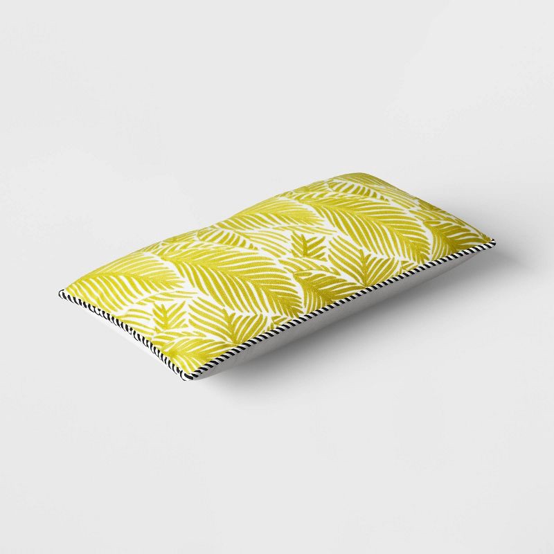 slide 4 of 5, 10"x20" Palm Leaves Outdoor Lumbar Pillow Green - Threshold™, 1 ct
