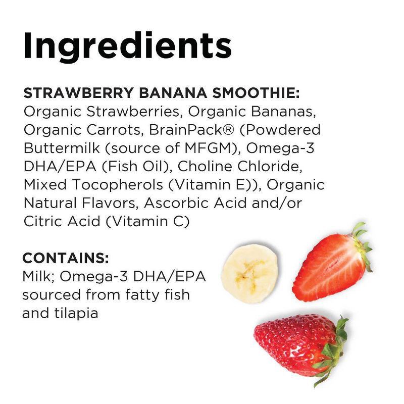 slide 9 of 10, Brainiac Kids Little Brainiac Neuro+ Smoothie Baby Food Pouch with Omega 3s - Strawberry Banana - 3.5oz, 3.5 oz
