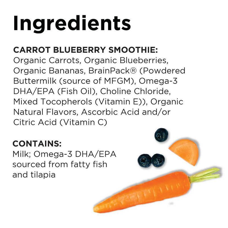 slide 7 of 9, Brainiac Kids Little Brainiac Neuro+ Smoothie Baby Food Pouch with Omega 3s - Carrot Blueberry- 3.5oz, 3.5 oz