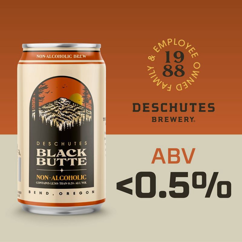 slide 3 of 5, Deschutes Brewery Black Butte Non-Alcoholic Beer - 6pk/12 fl oz Cans, 6 ct; 12 fl oz