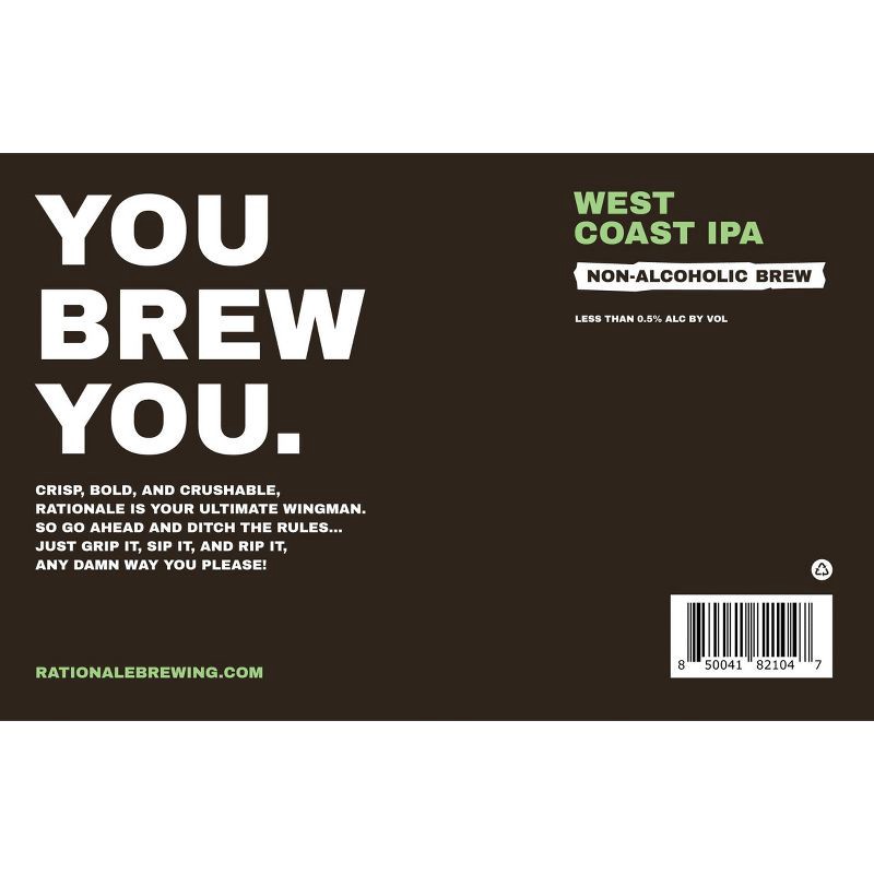 slide 2 of 5, RationAle West Coast IPA Non-Alcoholic Beer - 6pk/12 fl oz Cans, 6 ct; 12 fl oz