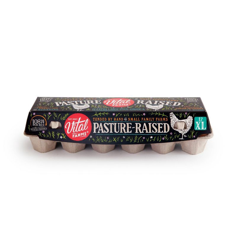 slide 1 of 6, Vital Farms Pasture Raised XL Eggs - 12ct, 12 ct