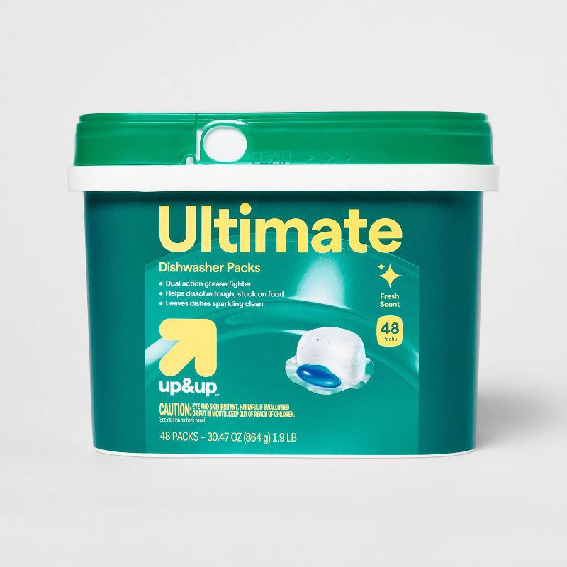 slide 1 of 3, Ultimate Dishwasher Detergent Packs - 48ct - up&up™, 48 ct