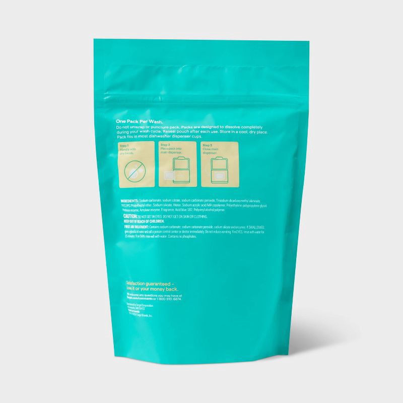 slide 3 of 3, Auto Dish Advanced Dishwasher Detergent Packs - Fresh - 18ct - up&up™, 18 ct