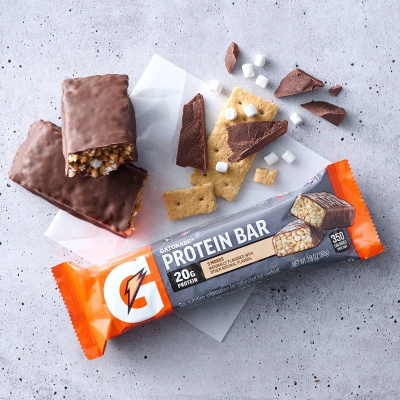slide 3 of 4, Gatorade Organic Protein Bar Chocolate Peanut Butter Protein Bar - 16.9oz/6ct: Muscle Growth, Sports Performance, 20g Protein, Chewy, 16.9 oz, 6 ct, 20 gram