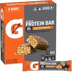 Gatorade Organic Protein Bar Chocolate Peanut Butter Protein Bar - 16.9oz/6ct: Muscle Growth, Sports Performance, 20g Protein, Chewy