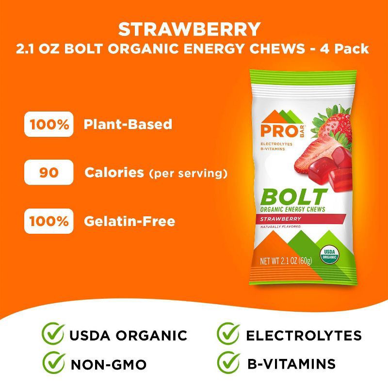 slide 2 of 6, PROBAR Strawberry Bolt Energy Chew - 8.4oz/4pk: Sports Performance, Endurance, 4 ct; 8.4 oz