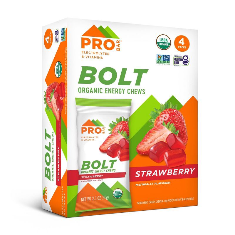 slide 1 of 6, PROBAR Strawberry Bolt Energy Chew - 8.4oz/4pk: Sports Performance, Endurance, 4 ct; 8.4 oz