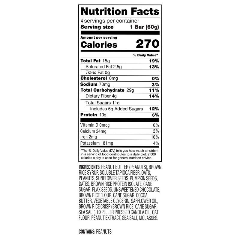 slide 3 of 6, PROBAR Peanut Butter Chocolate Chip Go Energy Bar - 8.4oz/4pk: Sports Performance, 10g Protein, 8.4 oz, 4 ct, 10 gram