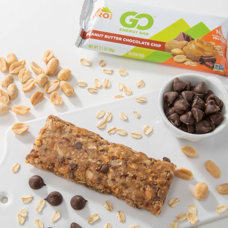 slide 4 of 6, PROBAR Peanut Butter Chocolate Chip Go Energy Bar - 8.4oz/4pk: Sports Performance, 10g Protein, 8.4 oz, 4 ct, 10 gram