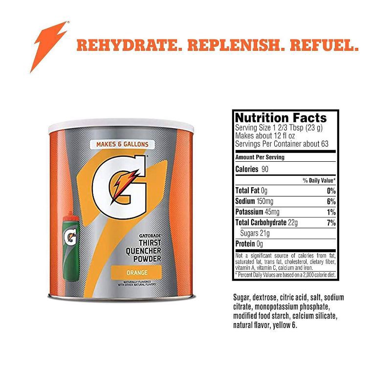 slide 3 of 7, Gatorade Orange Sports Drink Mix - 51oz: Electrolyte Powder, Non-Caffeinated, 51 oz