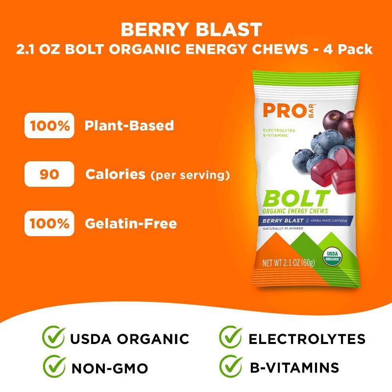 slide 2 of 5, PROBAR Berry Blast Bolt Energy Chew - 8.4oz/4pk: Sports Performance, Endurance, Chewy, 4 ct; 8.4 oz
