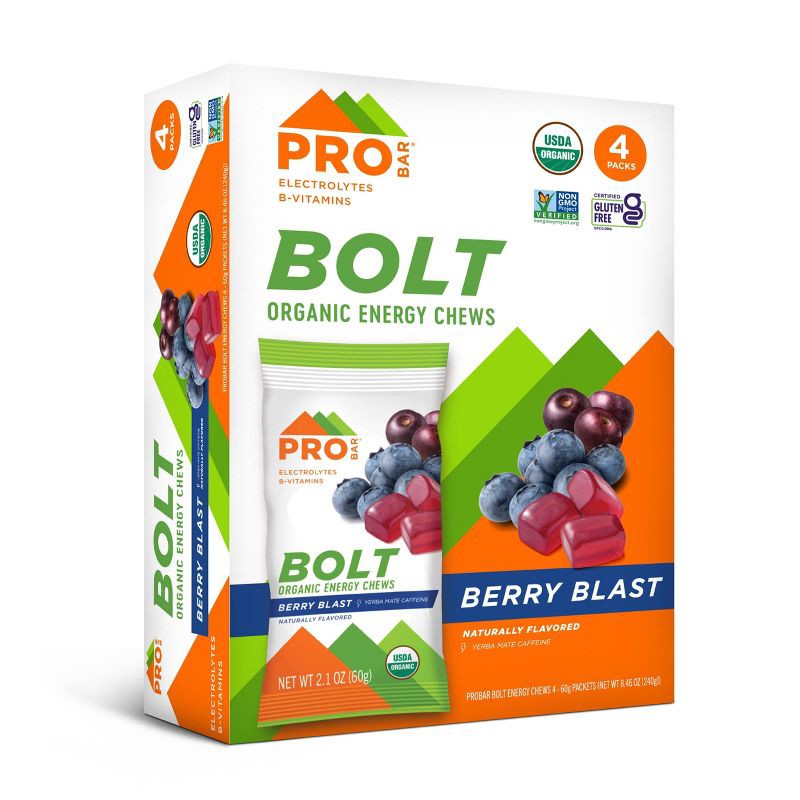 slide 1 of 5, PROBAR Berry Blast Bolt Energy Chew - 8.4oz/4pk: Sports Performance, Endurance, Chewy, 4 ct; 8.4 oz