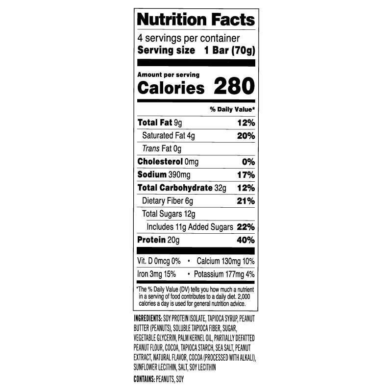 slide 3 of 5, PROBAR Peanut Butter Chocolate Protein Bar - 10oz/4pk: 20g Protein, Chewy Texture, 10 oz, 4 ct, 20 gram
