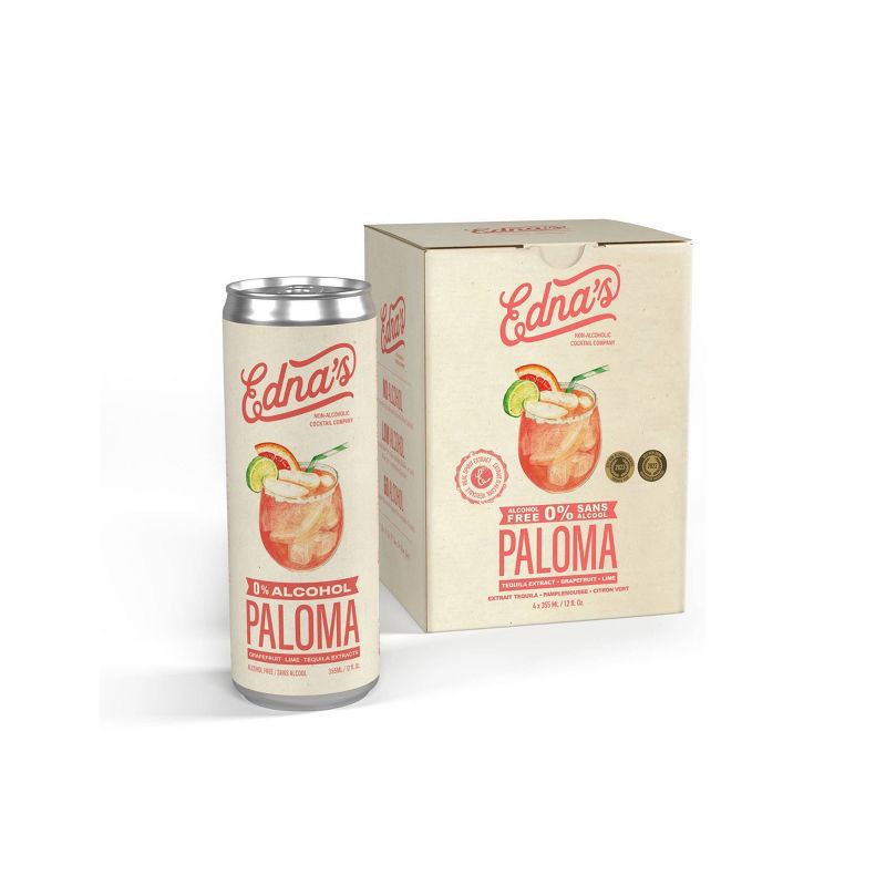 slide 2 of 3, Ednas Cocktails Edna's Non-Alcoholic Paloma - 4pk/12 fl oz Cans, 4 ct; 12 fl oz