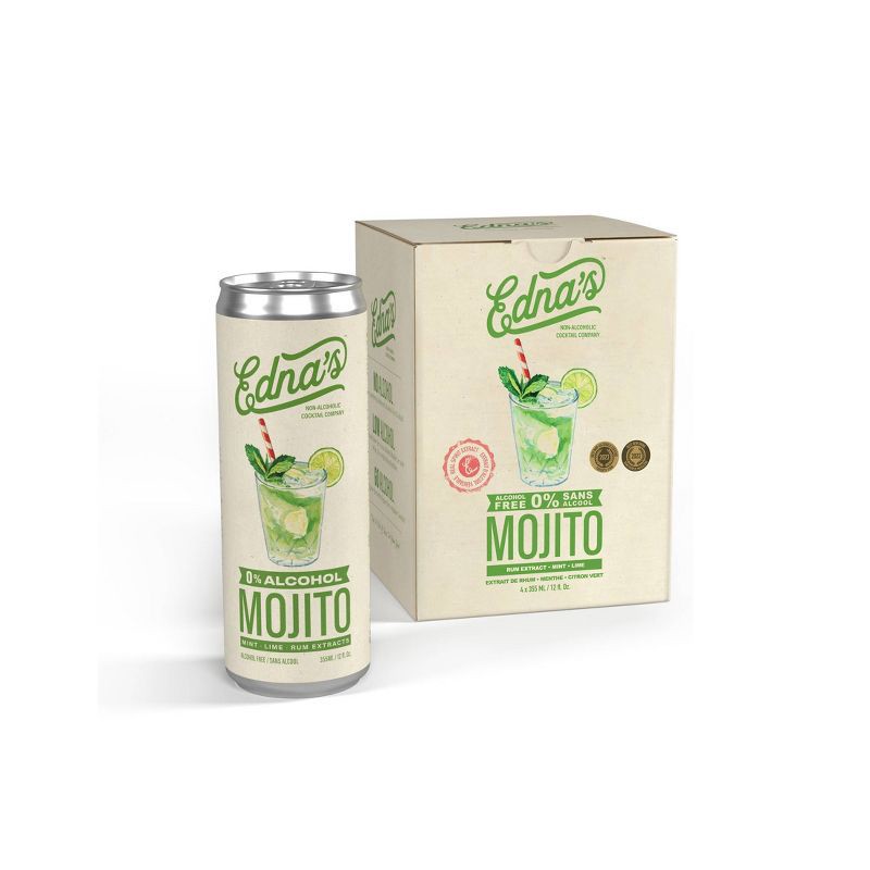 slide 2 of 3, Ednas Cocktails Edna's Non-Alcoholic Mojito - 4pk/12 fl oz Cans, 4 ct; 12 fl oz