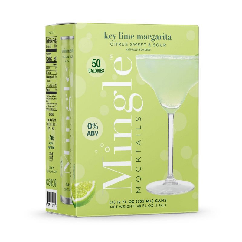 slide 2 of 10, Mingle Mocktails Non-Alcoholic Margarita - 4pk/12 fl oz Cans, 4 ct; 12 fl oz