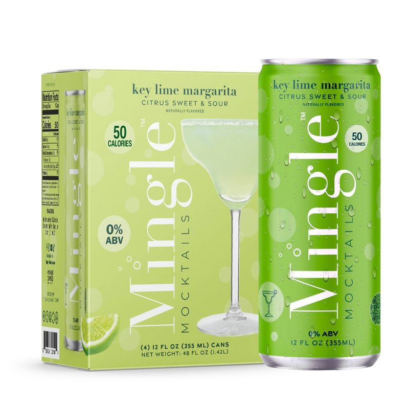 slide 6 of 10, Mingle Mocktails Non-Alcoholic Margarita - 4pk/12 fl oz Cans, 4 ct; 12 fl oz