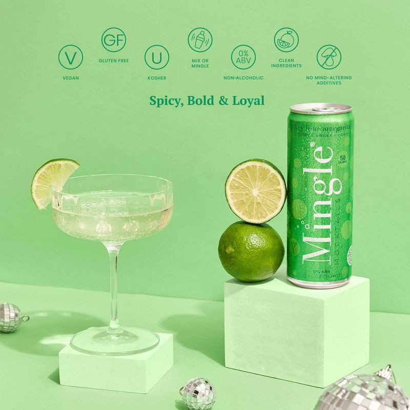 slide 7 of 7, Mingle Mocktails Non-Alcoholic Margarita - 4pk/12 fl oz Cans, 4 ct; 12 fl oz