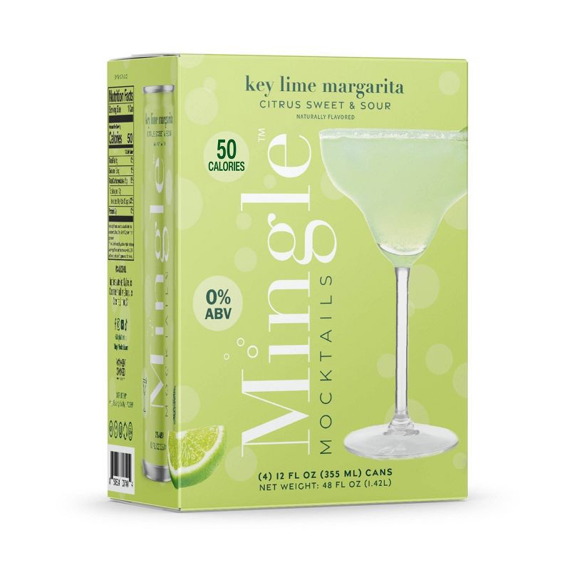 slide 7 of 10, Mingle Mocktails Non-Alcoholic Margarita - 4pk/12 fl oz Cans, 4 ct; 12 fl oz