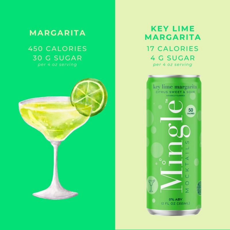 slide 9 of 10, Mingle Mocktails Non-Alcoholic Margarita - 4pk/12 fl oz Cans, 4 ct; 12 fl oz